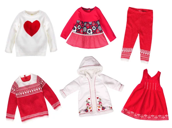 Dětský zimní dovolenou oblečení, samostatný. — Stock fotografie