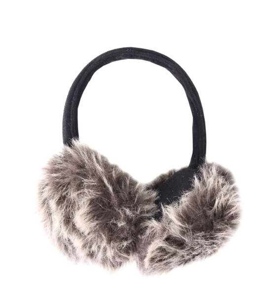 Fur ear muffs isolated.