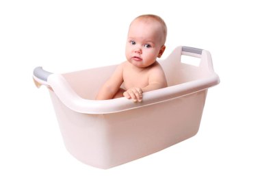İzole, banyo beyaz çocuk.