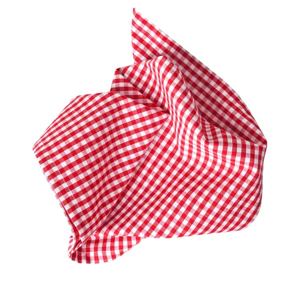 Red checkered crumpled cloth isolated. — Stock Photo, Image