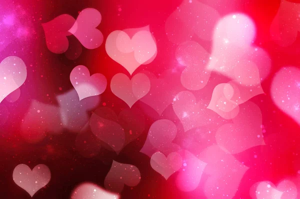 Día de San Valentín borrosa corazones fondo . —  Fotos de Stock