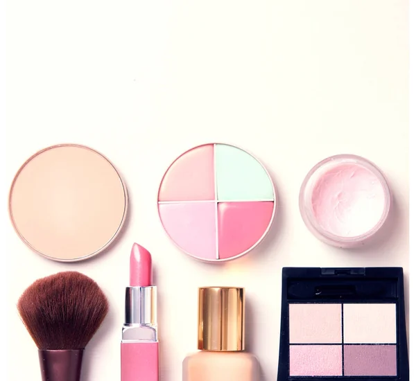 Cosmetics set collection empty space background. — Stock Photo, Image