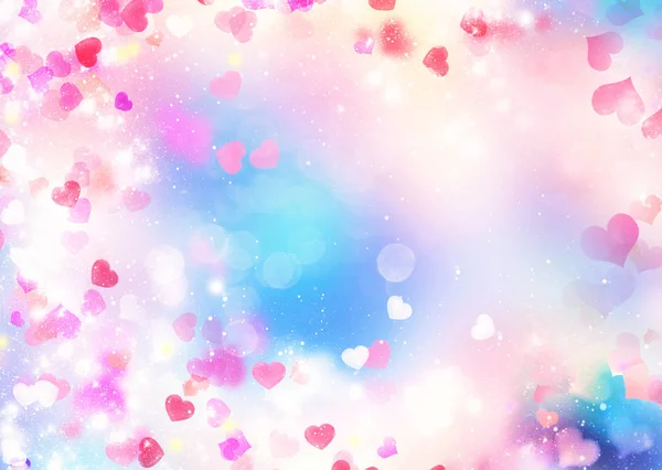 Dia dos Namorados fundo borrado. Ilustração de corações . — Fotografia de Stock