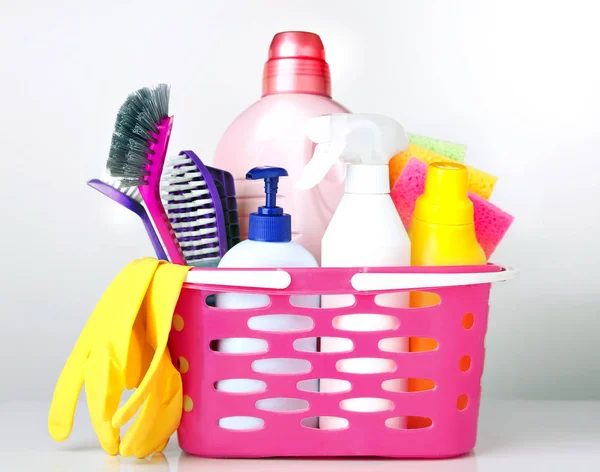 Hygienické prostředky, úklidové prostředky pro domácnost. — Stock fotografie