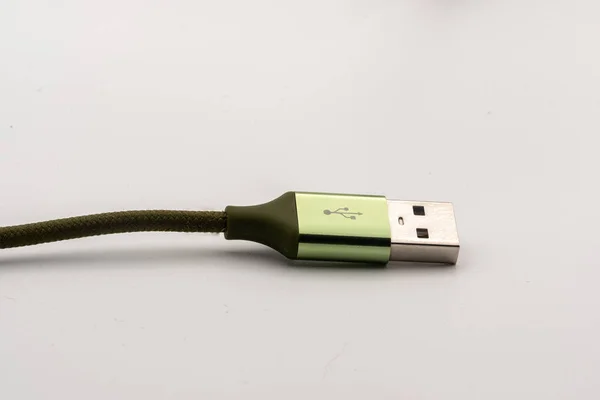 green mobile phone charging cable