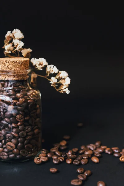 Coffee Jar Black Background — Stock Photo, Image