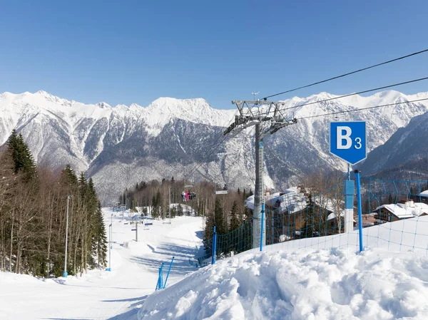 The ski lift Gazprom in Sochi — Stock Photo, Image