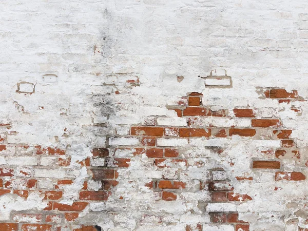 Pared blanca texturizada de ladrillo viejo — Foto de Stock