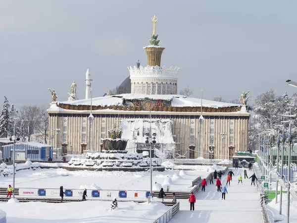 Vele mensen skate in Moskou — Stockfoto