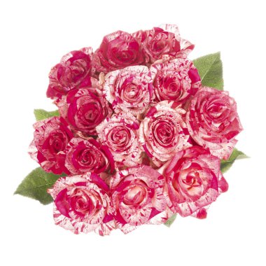 Bir buket parlak gül üst görünümü