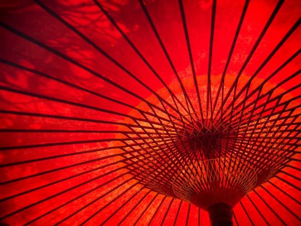 Patrón de paraguas de papel rojo japonés para fondo — Foto de Stock