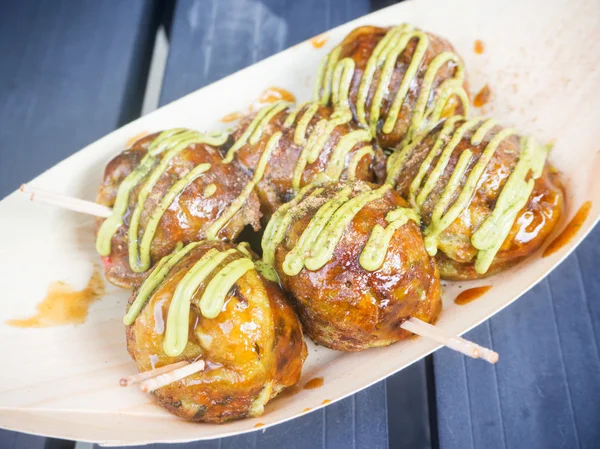 Japanese Green tea Octopus dumpling "Takoyaki" at Uji, Kyoto — Stock Photo, Image