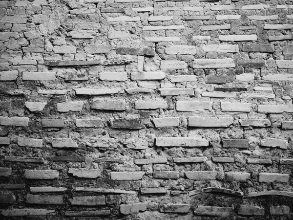 Mur en brique en fond noir et blanc — Photo