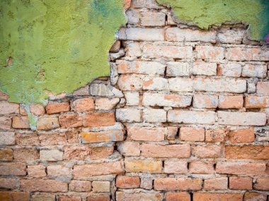 Arka plan için eski vintage kahverengi tuğla duvar