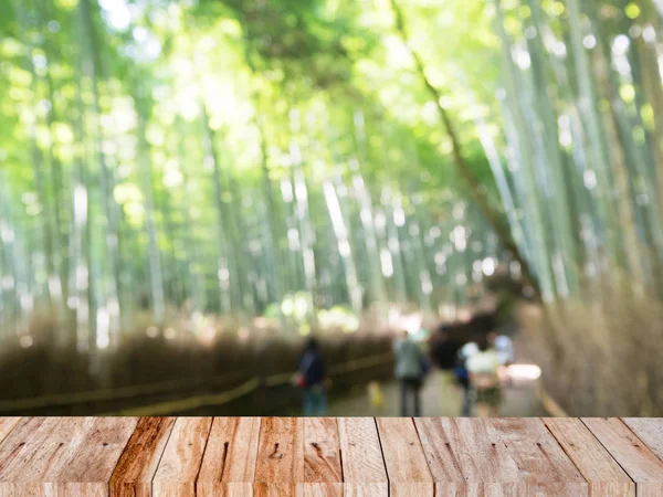 Borrão abstrato de floresta de bambu em Arashiyama — Fotografia de Stock