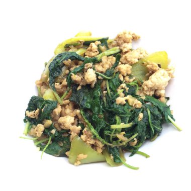 Kızarmış tavuk ve biberli Fesleğenli 