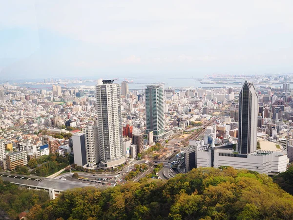 Top view of Kobe city from Nunobiki herb garden, Japan — Stock Photo, Image