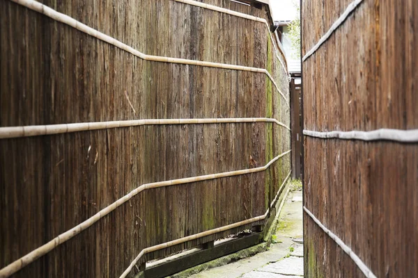 Japon ahşap duvar perspektif için arka plan kavramı — Stok fotoğraf