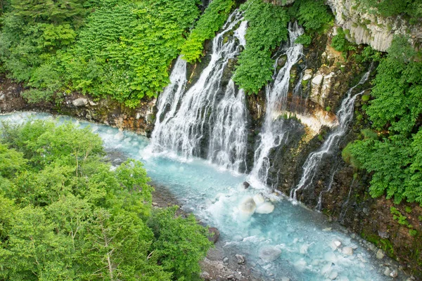 Natural landscape of Shirahige waterfall (Turquoise waterfall) — Stock Photo, Image