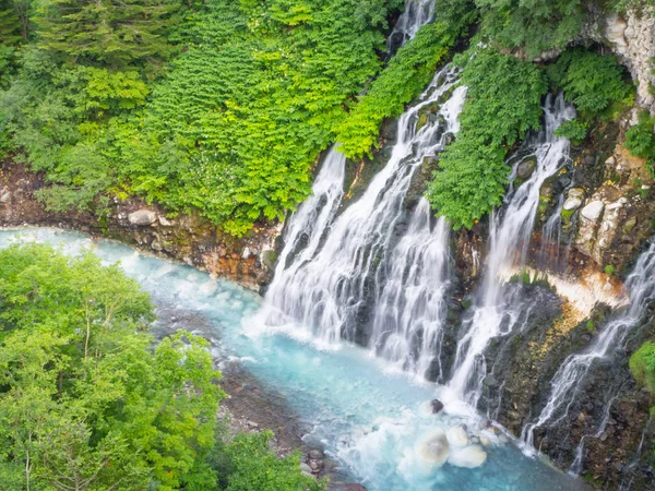 Natural landscape of Shirahige waterfall (Turquoise waterfall) — Stock Photo, Image