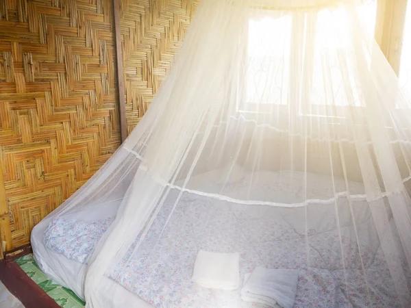 Bedroom with net in the countryside of Thailand — Stock Photo, Image