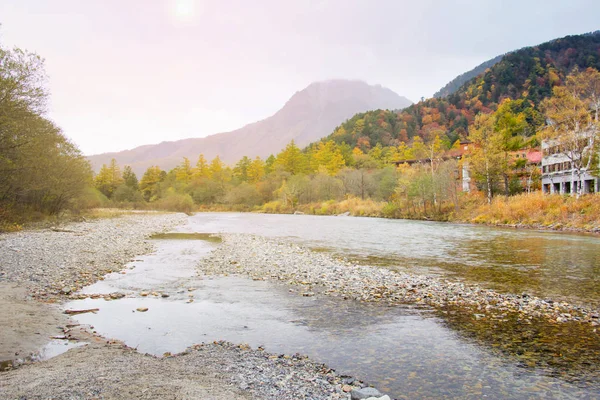 Natural scene of autumn leave (fall) in Kamikochi, Matsumoto, Japan