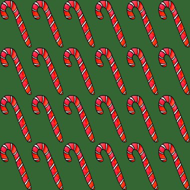 Şekerleme, şeker ve lolipopla kusursuz bir el çizimi. Yeni yıl ve Noel arkaplanı ve dokusu. Tebrik kartları, ambalaj kağıdı, ambalaj, kumaş, takvimler, baskılar için