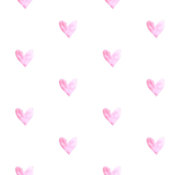 Seamless pattern with watercolor hearts. Romantic and love backgrounds and texture. For greeting cards, wrapping paper, packaging, wedding, birthday, fabric, textile, Valentine's Day, mother's Day — Stock Photo, Image