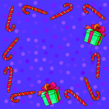 Çerçeve şeker kamışından yapılmış, hediye kutuları. Yeni yıl ve Noel geçmişleri ve dokuları. Tebrik kartları için, fotoğraf, tasarım, baskı