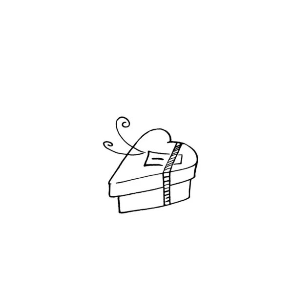 Подарочная коробка в форме сердца Шоколадные конфеты. Ручки, рисунки, ручная работа. На Рождество, Новый год, День рождения, День Святого Валентина, свадьбу, праздники — стоковое фото