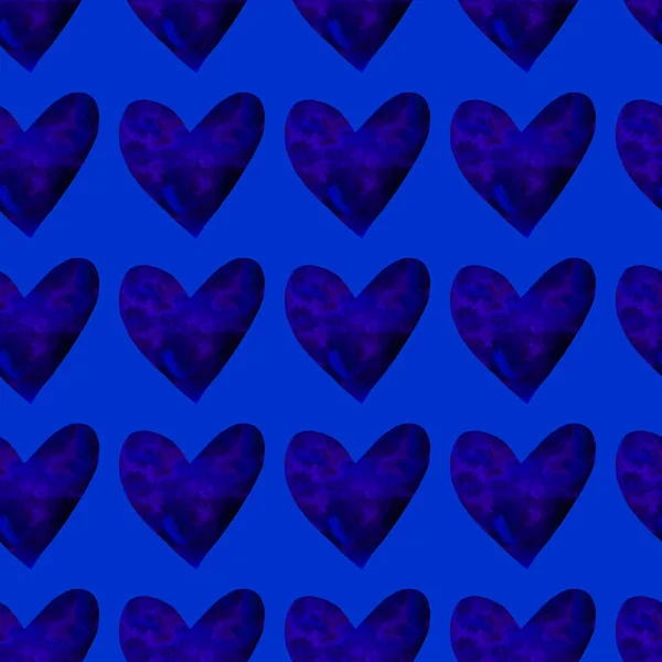 Seamless pattern with watercolor hearts. Romantic love hand drawn backgrounds texture. For greeting cards, wrapping paper, packaging, wedding, birthday, fabric, textile, Valentine's Day, mother's Day — Stock Photo, Image