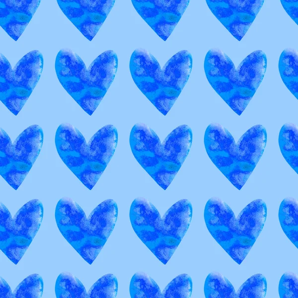 Seamless pattern with watercolor hearts. Romantic love hand drawn backgrounds texture. For greeting cards, wrapping paper, packaging, wedding, birthday, fabric, textile, Valentine's Day, mother's Day — Stock Photo, Image