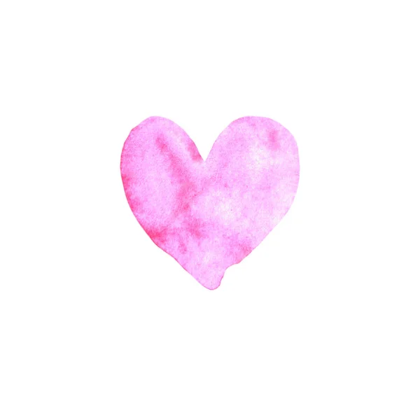 Corazón de acuarela rosa roja aislado sobre fondo blanco. Suave, textura romántica para el diseño de tarjetas, invitaciones — Foto de Stock