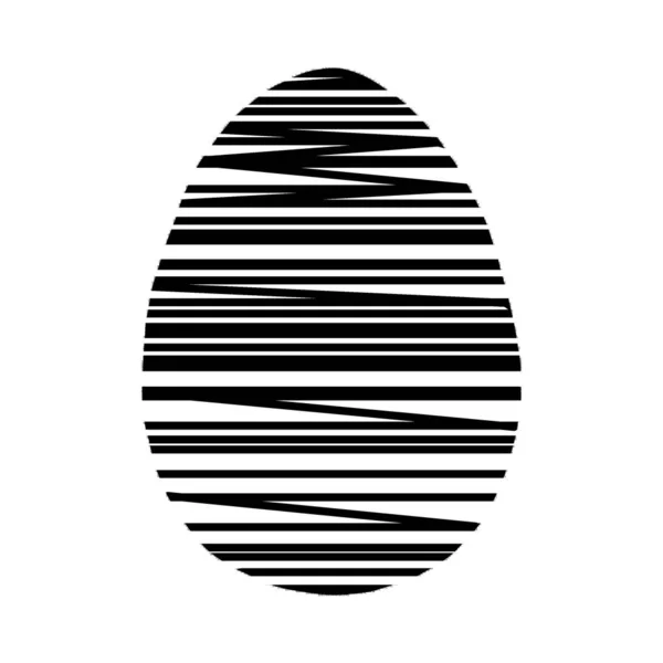 Hand drawn Easter egg isolated on white background. Pattern of dots and lines. Hello spring. Design element — Stock Photo, Image