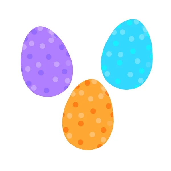 Kézzel rajzolt húsvéti tojások elszigetelt fehér háttér. Pöttyök és vonalak mintája. Helló tavasz. Tervezési elemek — Stock Fotó