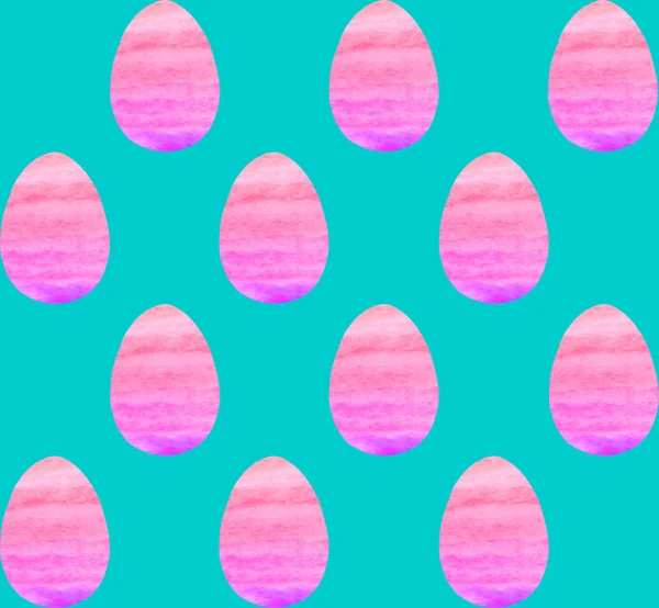 Бесшовный рисунок, фон, текстуры цветных абстрактных пасхальных яиц. Акварель — стоковое фото