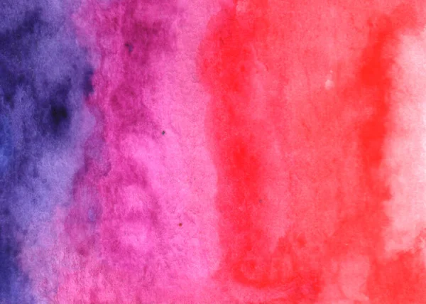 Abstraktes Aquarell Hintergrund hell rosa rot violett violett blau grün mit rotem Fleck. Handgezeichnet. Die Textur des Papiers — Stockfoto