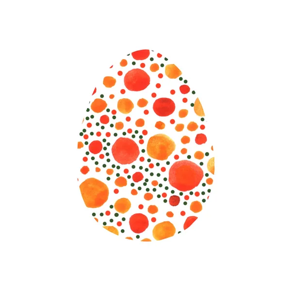 Abstract multi color textured Easter egg isolated on white background. Hand drawn pattern of circles, rounds, dots and lines — 스톡 사진