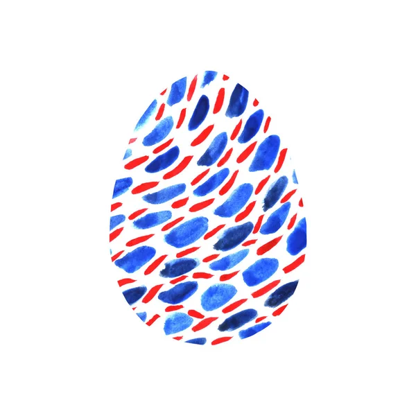 Abstrato multi cor texturizado ovo de Páscoa isolado no fundo branco. Padrão desenhado à mão de círculos, rodadas, pontos e linhas — Fotografia de Stock