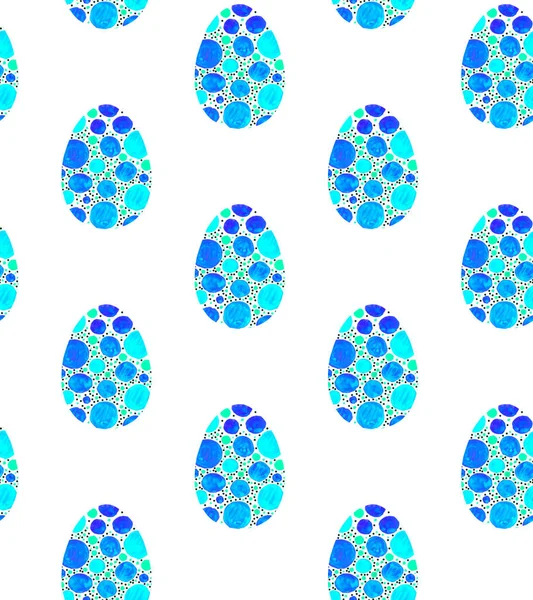 Nahtlose Muster, Hintergründe, Texturen mehrfarbiger abstrakter Ostereier. Aquarell-dekorative Zeichnung — Stockfoto
