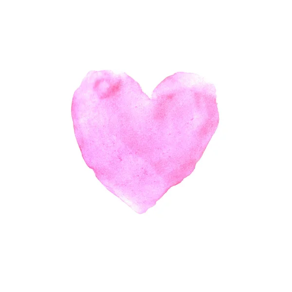 Acuarela dibujada a mano corazón textura amor. Fondo del día de San Valentín —  Fotos de Stock