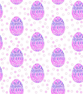 Kusursuz desenler, arka planlar, çok renkli soyut Paskalya yumurtaları. Suluboya dekoratif çizim