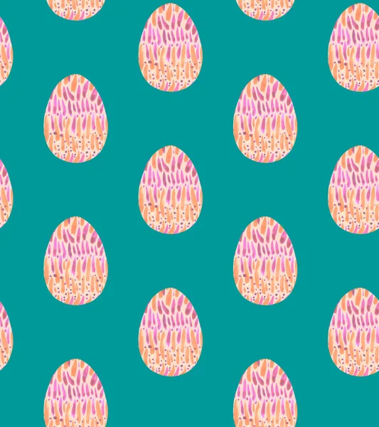 Patrón sin costuras, fondos, texturas de huevos de Pascua abstractos multicolores. Dibujo decorativo acuarela —  Fotos de Stock