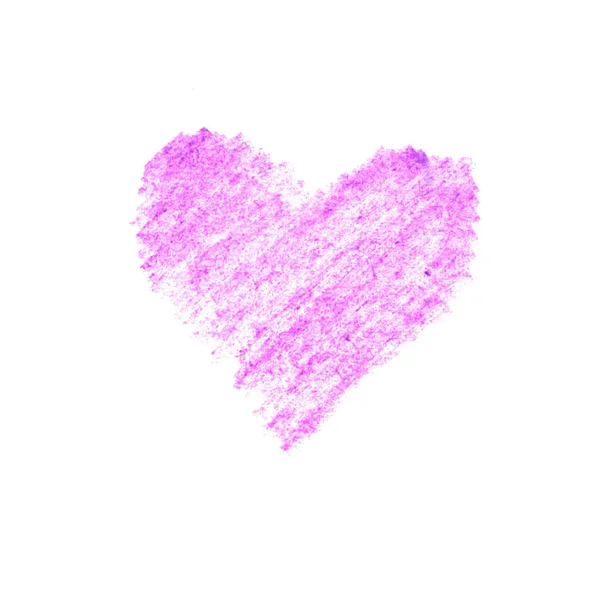 Hand drawn colored pencil stroke heart texture love. Romantic background of Valentine's day. Red, pink, blue — 스톡 사진