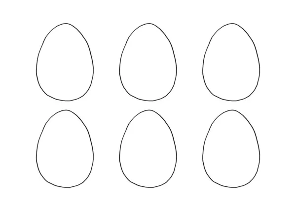 부활절에 색깔을 내기 위하여 윤곽 과 달걀 모양을 맞추라. 창의력의 틀 — 스톡 사진