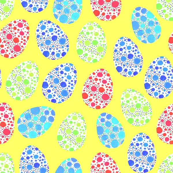 Απρόσκοπτη μοτίβο, υπόβαθρα, υφές πολύχρωμων αφηρημένων πασχαλινών αυγών. Υδατογραφία διακοσμητικό σχέδιο — Φωτογραφία Αρχείου