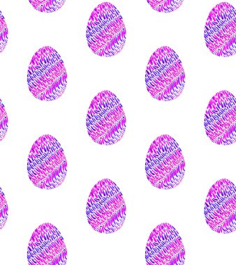 Kusursuz desenler, arka planlar, çok renkli soyut Paskalya yumurtaları. Suluboya dekoratif çizim