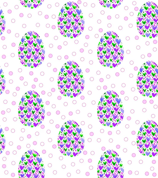 Padrão sem costura, fundos, texturas de ovos abstratos de Páscoa multi colorido. Desenho decorativo aquarela — Fotografia de Stock