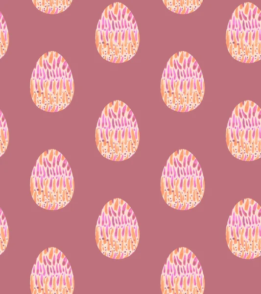 Modello senza soluzione di continuità, sfondi, texture di uova di Pasqua astratte multicolori. Acquerello disegno decorativo — Foto Stock