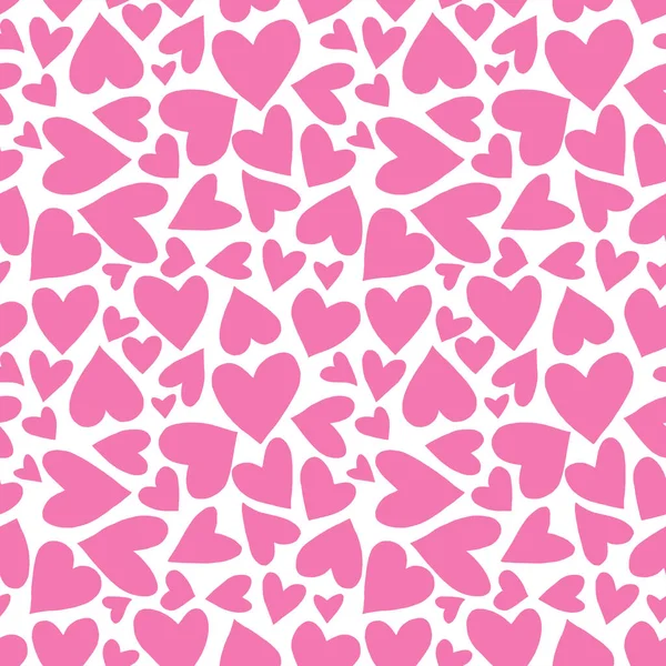 Naadloos patroon met roze hartjes. Romantische liefde met de hand getekend achtergronden textuur. Voor wenskaarten, inpakpapier, bruiloft, verjaardag, stof, textiel, Valentijnsdag, Moederdag, Pasen — Stockfoto